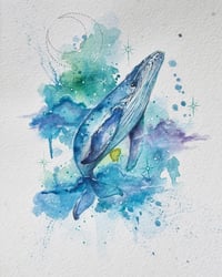 Image 2 of Cosmic Whale Triptych (set of 3) 