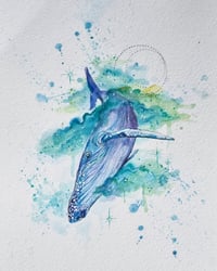 Image 3 of Cosmic Whale Triptych (set of 3)