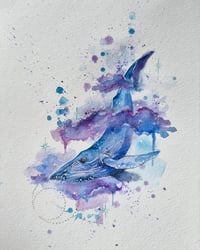 Image 4 of Cosmic Whale Triptych (set of 3) 