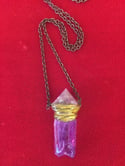 Aura Quartz and Amethyst Pendant "Lilac" 