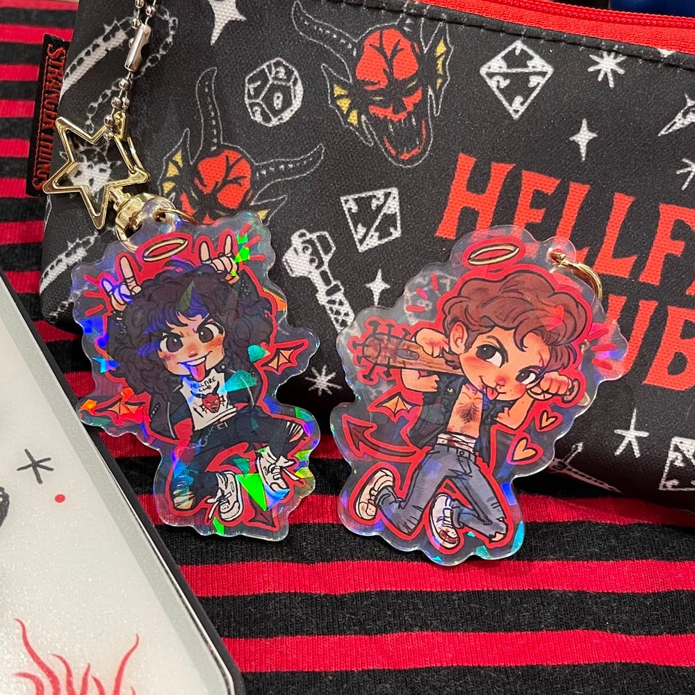 Eddie & Steve double sided Acrylic Charm