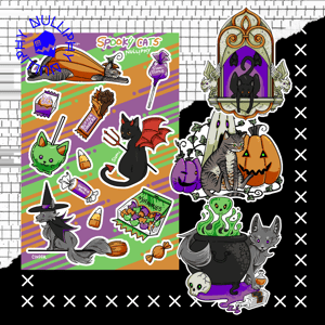 Spooky Cats Vinyl Stickers