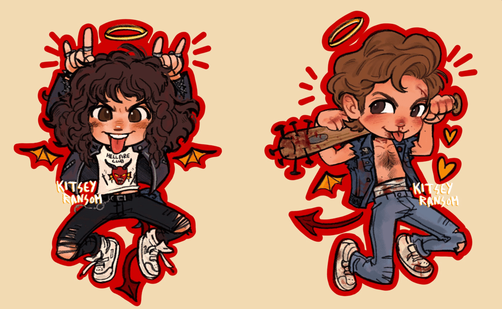 Eddie & Steve double sided Acrylic Charm