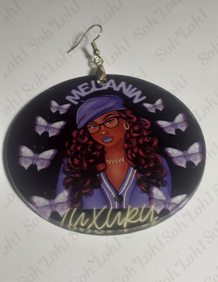 Image of Melanin Luxury Afrocentric Sublimation Trendy Earrings