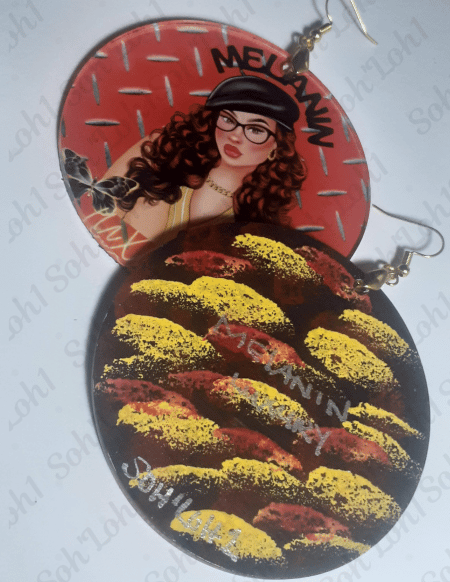 Image of Trendy Melanin Luxury Afrocentric Custom Dangling Earrings