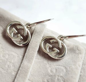 Image of Sterling Silver GG Interlocking Dangle Earrings 