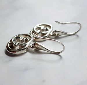 Image of Sterling Silver GG Interlocking Dangle Earrings 