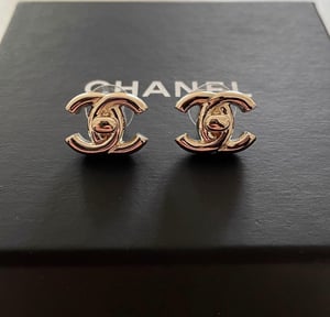 Image of Authentic CC Turnlock Gold Studs