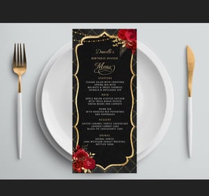 Image of Customized menu card