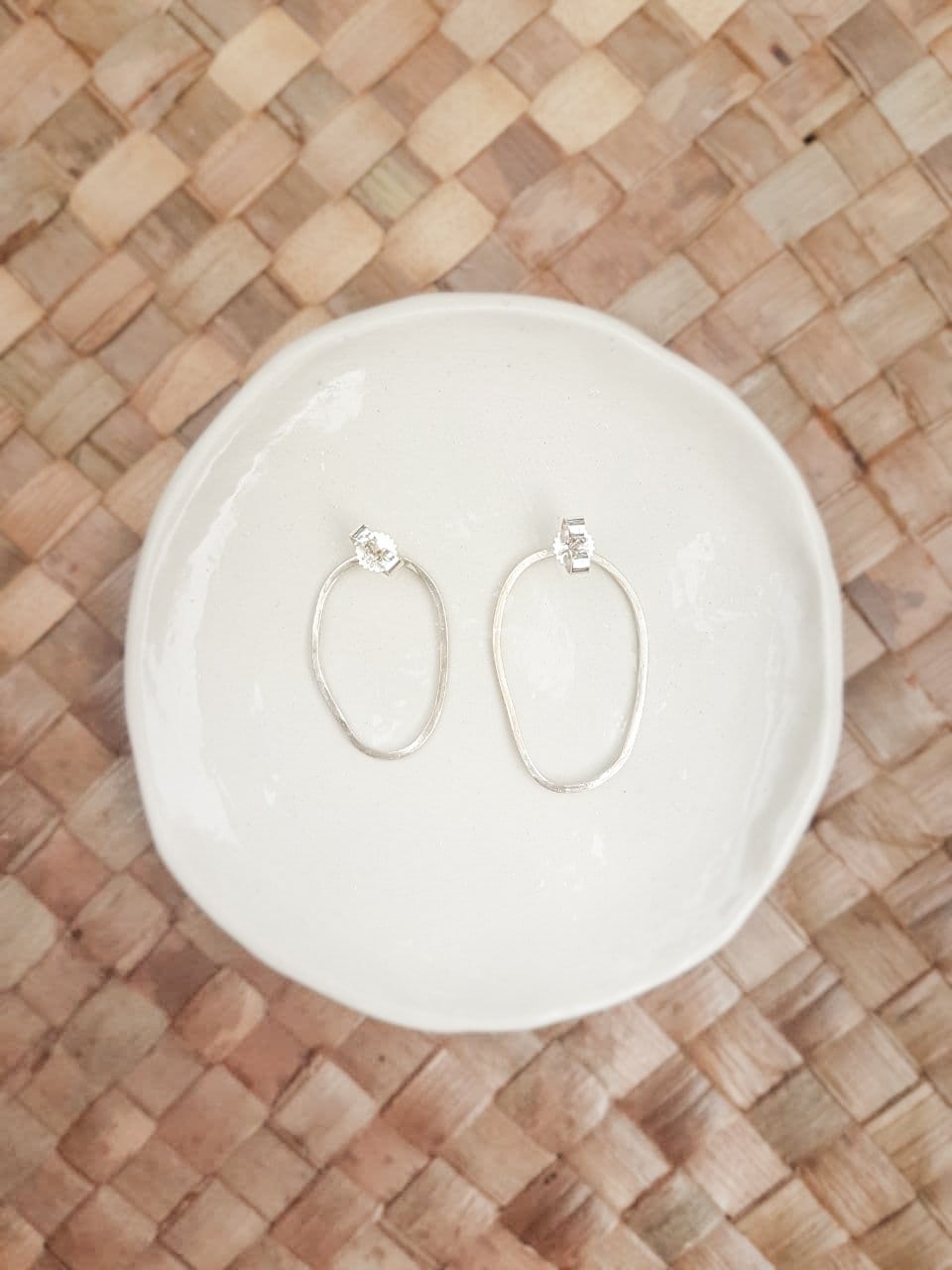 Image of Organic Shaped Silver Earrings