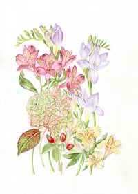 Mixed Floral Bouquet - Original Watercolour