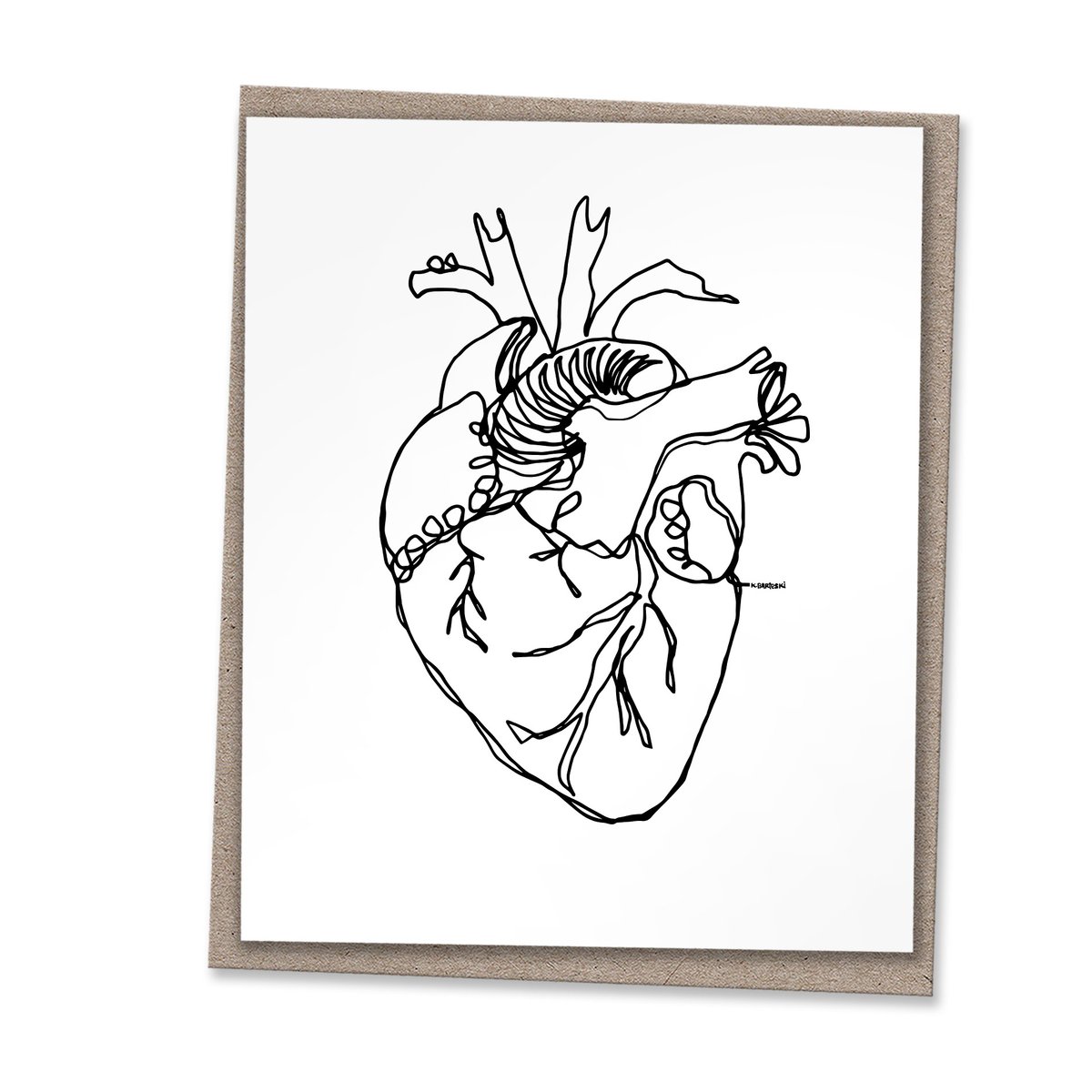 Image of Line drawing HEART print