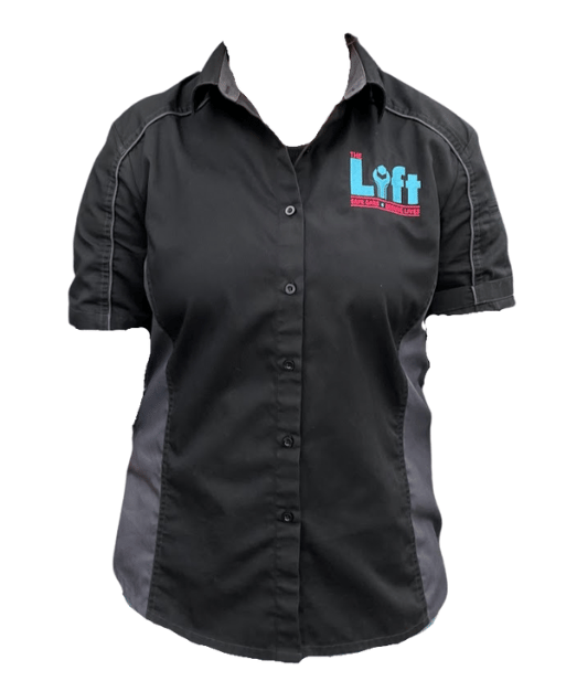 Women's Black Button Up