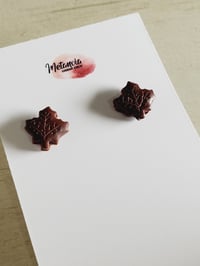 Image 3 of Earrings | Aretes Maple Leaf Studs