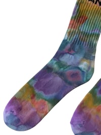 Image 5 of L/XL Adult VANS Hand-Dyed Crew Socks in Muted Rainbow Ice Dye
