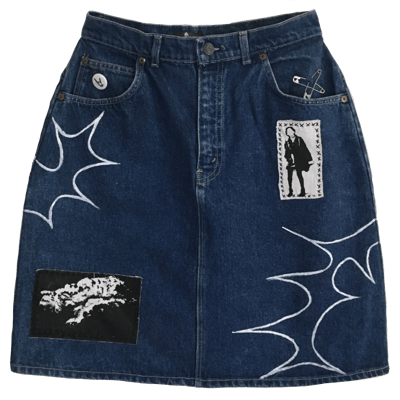 Image of blue spiky jean skirt (1/1)