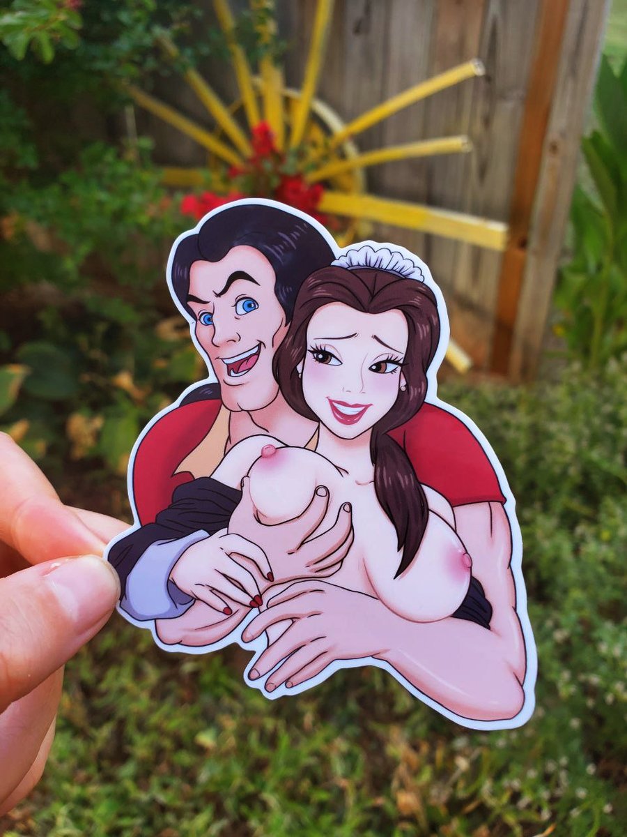 Image of Gaston and The French Maid Belle Sticker, Sexy Beauty and The Beast Decal