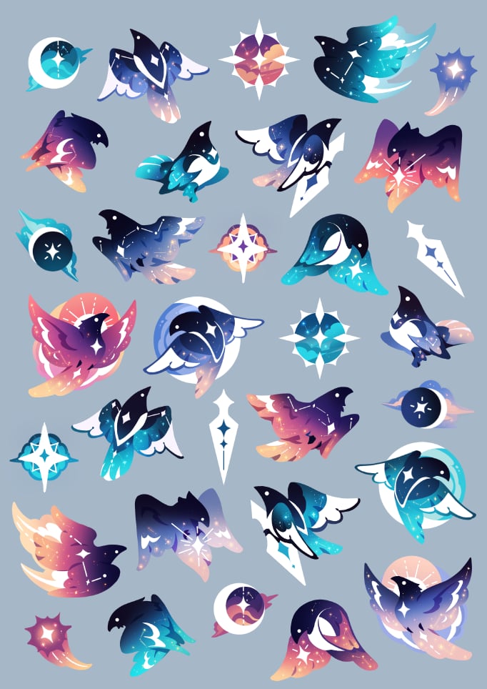 Celestial Envoys - A6 Sticker Sheet