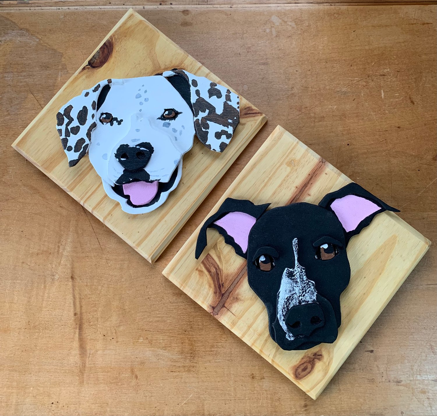 Wooden Pet Portrait (set of 2)