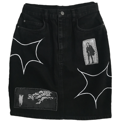 Image of black spiky jean skirt (1/1)