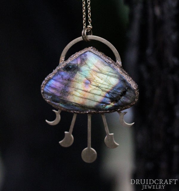 Image of Moon Phases Labradorite Necklace