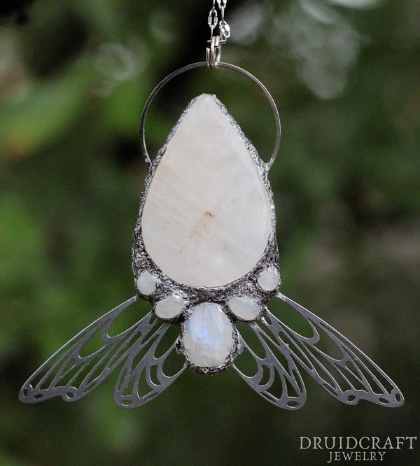 Image of Moonstone Wings Necklace