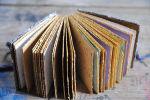 Semir - Carnet reliure copte - papier artisanal - bordure dorée