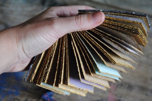 Semir - Carnet reliure copte - papier artisanal - bordure dorée