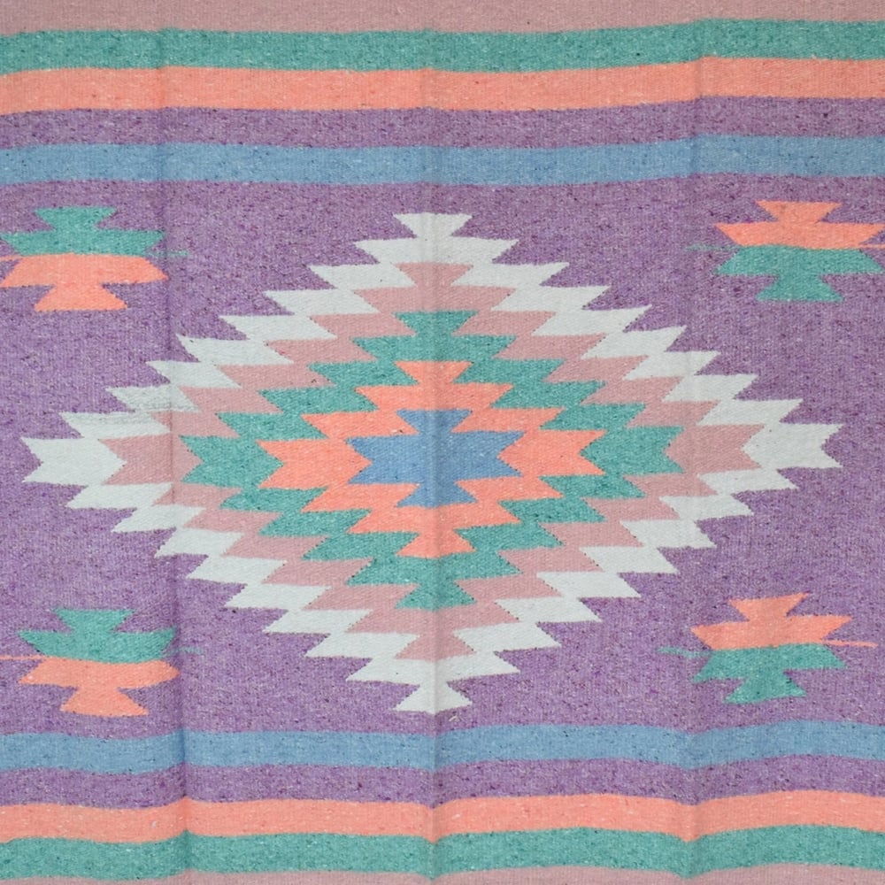 AUTHENTIC MEXICAN BLANKET - PASTEL PURPLE