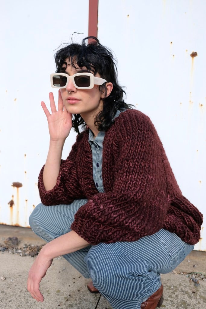 Perth Cardigan Limited Merino Wool (shown in Belgium Chocolate more