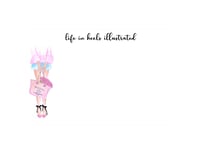 Image 3 of CUSTOM NOTECARDS:  PINK SHOES and BLACK BOWS