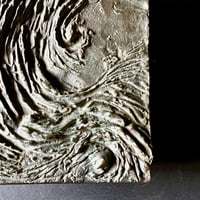 Image 3 of Bronze Door Handle with Textured Wave Design II