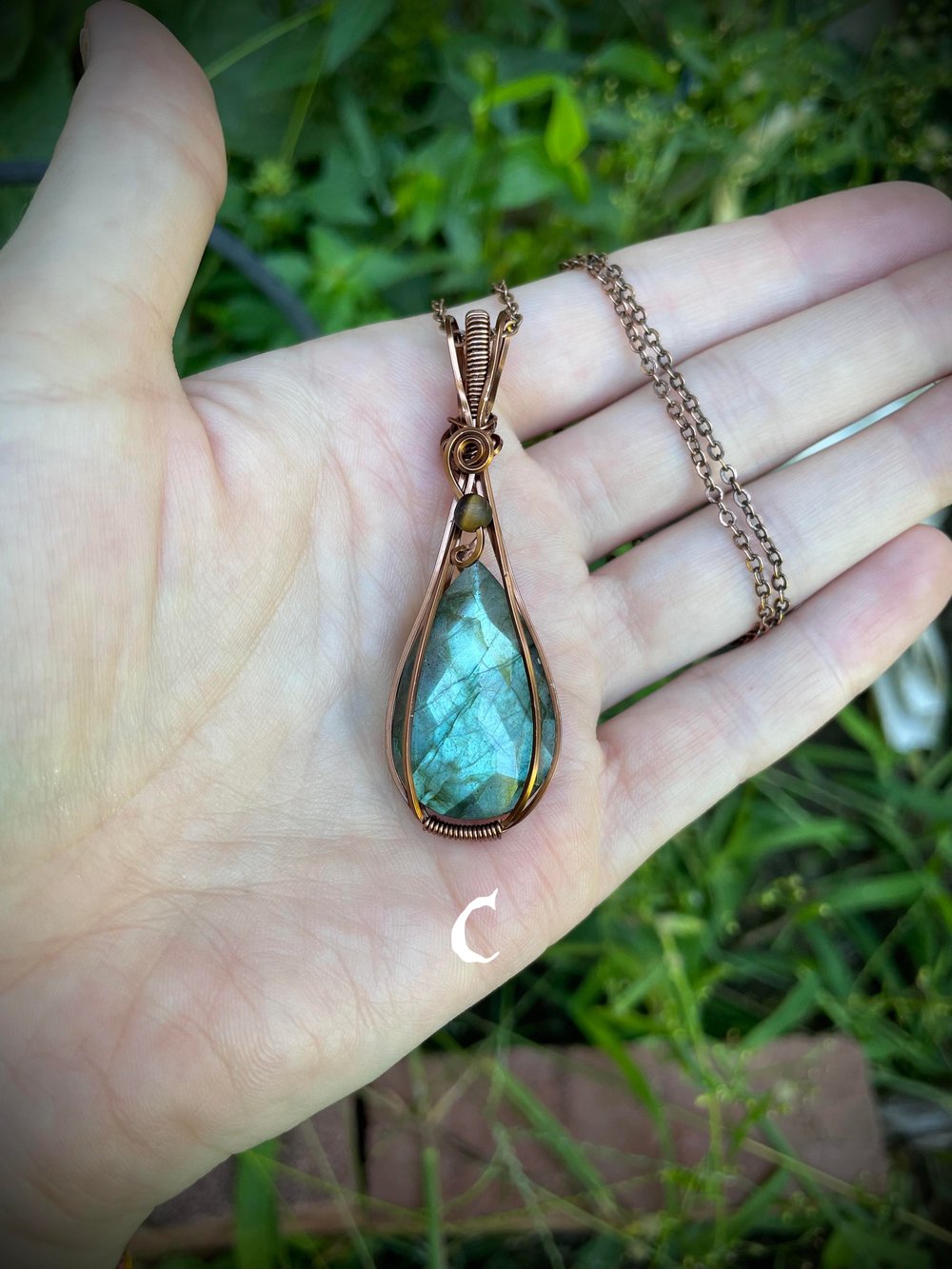 assorted faceted labradorite necklace