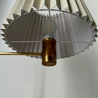 Image 2 of Brass Table Lamp by Jakobsson, Sweden, with Handmade Linen Shade