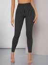 Wide Waistband Striped Leggings 