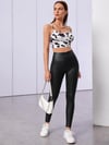 Wide Waistband Solid Leggings