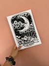The Moon Tarot Card Lino Print
