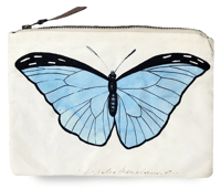 Image 1 of BLUE BUTTERFLIES Zipper Pouch collaborated with JOHN DERIAN COMPANY