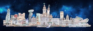 Characterful Liverpool - Waterfront Architecture - Galaxy Version - Art Print