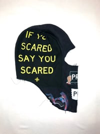 Image of if you scared mask in black 