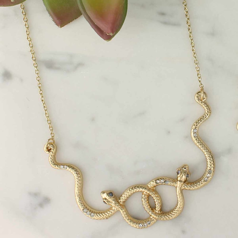 Image of Snake Dance Gold Serpent Necklace