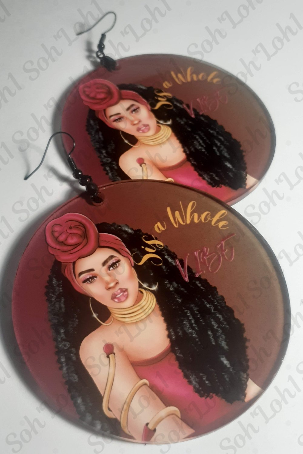 Image of Sis a Whole Vibe Afrocentric Custom earrings