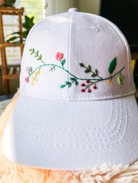 Handmade Embroidered Hat | Women's hat | Floral embroidery