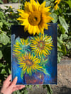 Sunflowers Today | Oil Pastel Painting | 24x32 cm