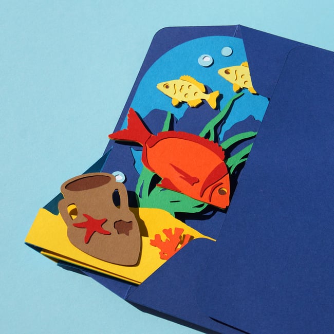 Carte pop-up Le monde du silence