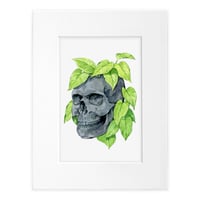 Image 1 of Skull with Neon Pothos Vine Original