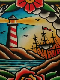 Image 2 of Original Watercolor with CLASSIC NAUTICAL 