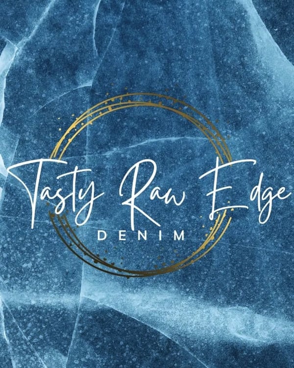 Image of Tasty Raw Edge Denim Custom Tote Bag  