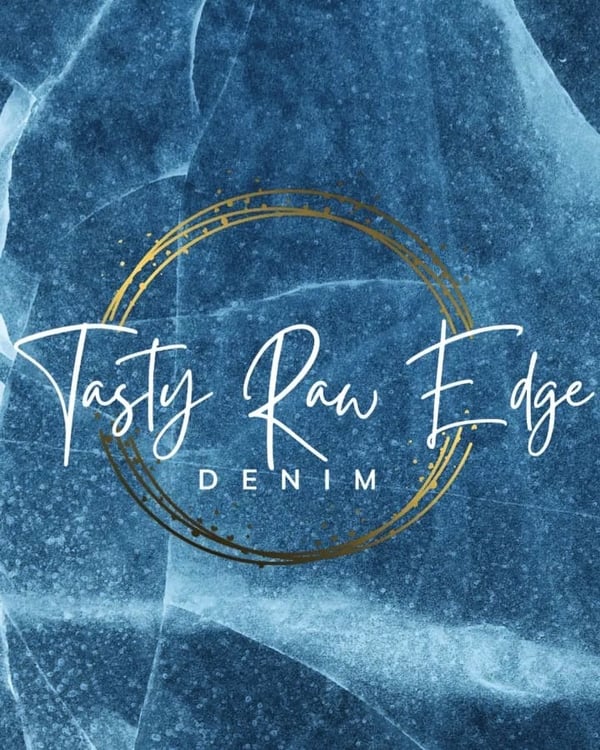 Image of Tasty Raw Edge Denim Custom Tote Bag