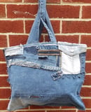 Image 2 of Tasty Raw Edge Denim “Loading…” Tote Bag
